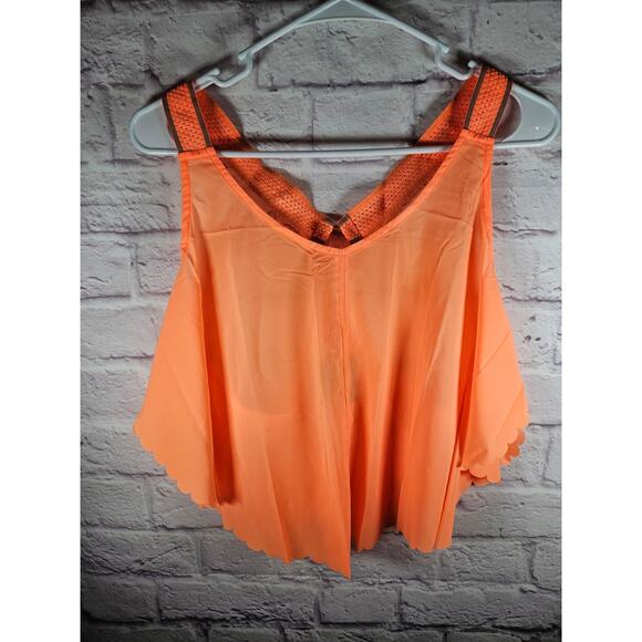 Free People Movement Size L Running Top Neon Mango Flowly NWT - Picture 2 of 10